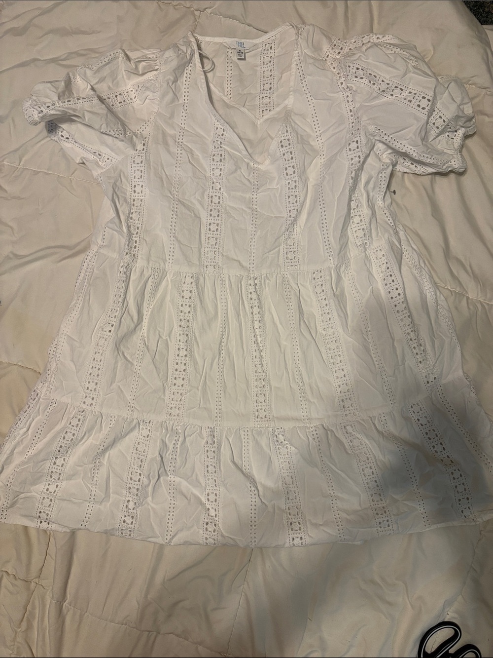 Time and Tru White Eyelet Mini Dress